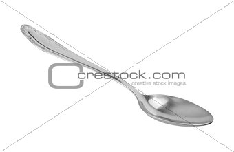 old silver spoon isolated on white background
