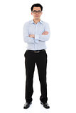 Asian businessman arms crossed 