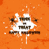 Grunge Halloween spider background 