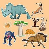 Africa Animals & Trees Collection Set 02