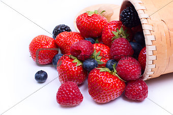 Mix of juicy strawberries, blueberries, raspberries and blackber