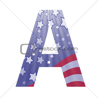 american flag letter A