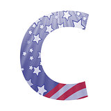 american flag letter C