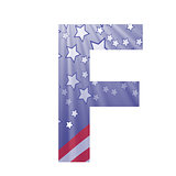 american flag letter F
