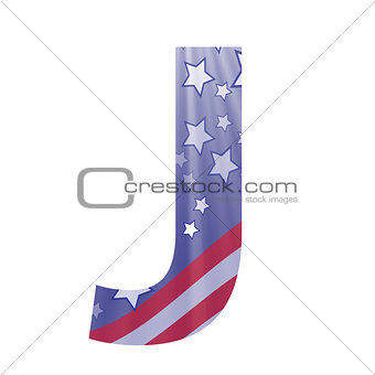 american flag letter J