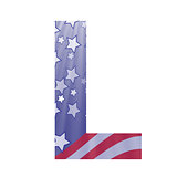 american flag letter L