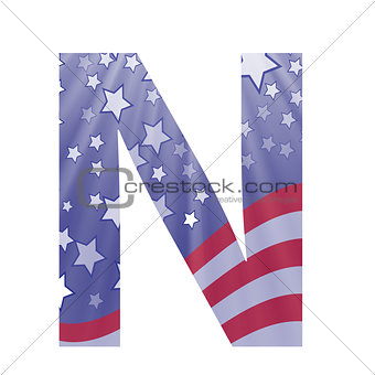 american flag letter N