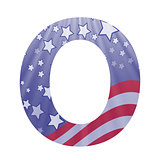 american flag letter O