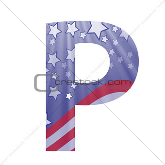 american flag letter P