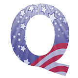 american flag letter Q