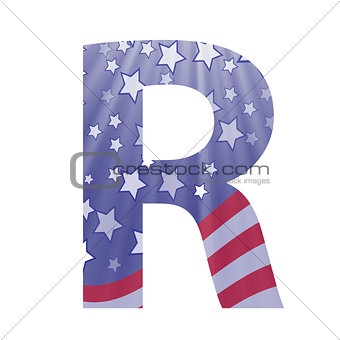 american flag letter R