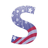 american flag letter S
