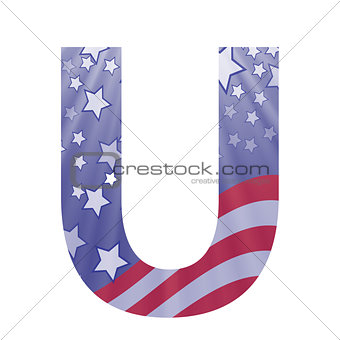 american flag letter U