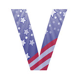 american flag letter V