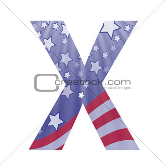 american flag letter X