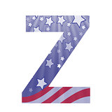 american flag letter Z