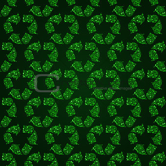 Recycle Silhouette Icon Seamless Pattern