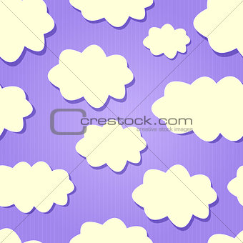 Yellow Clouds in Purple Sky.