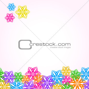 Multicolored Paper Flower Invitation Card