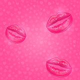 Vector Illustration of Pink Open Lip
