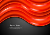 Abstract shiny red waves