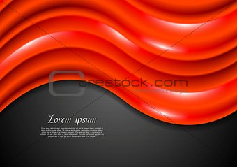 Abstract shiny red waves
