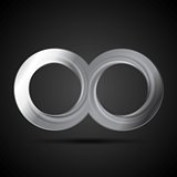 Abstract metallic infinity sign logo