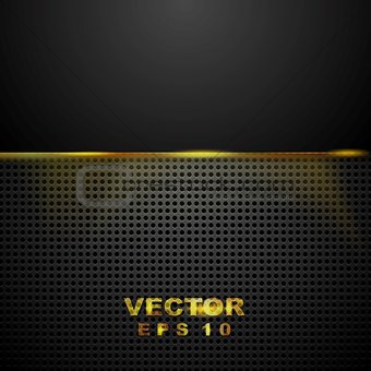 Dark tech perforated background with glowing light