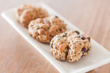 Healthy cookies on white plate