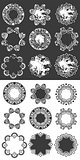 grungy geometric flower shape digital vector stamps