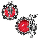 wild lion beast emblem illustration