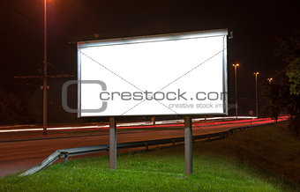 Billboard on highway by night