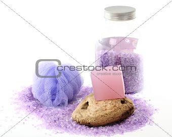 lavender bar soap and salt