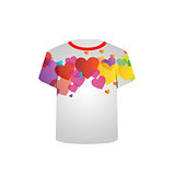 T Shirt Template- Colorful Hearts