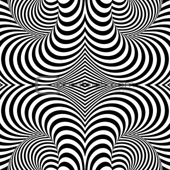Design monochrome whirl illusion background