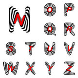 Design ABC letters from N to Z
