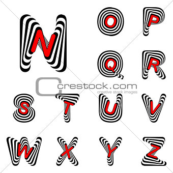 Design ABC letters from N to Z
