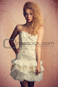 Young girl in nice bright dress