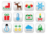 Christmas winter buttons set