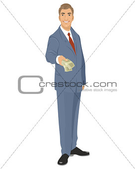 Businessman with bills