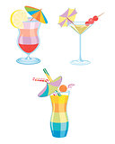 Four cocktails set