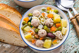 Meatball soup with vegetables