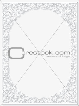 Paper floral frame. Vector illustration
