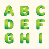 green leaves eco font