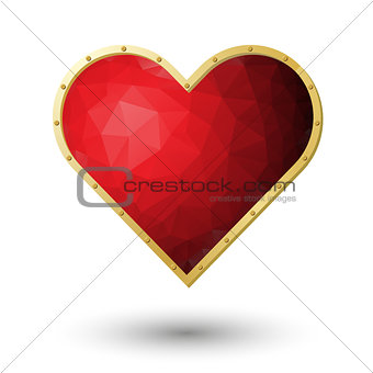 vector realistic red heart jewel
