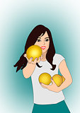 Girl with Grapefruit