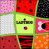 ladybug background invitation card vector illustration art