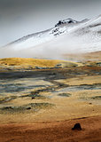 NÃ¡maskarÃ° geothermal active volcanic area in North West Icelan