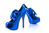 Elegant blue female shoes 