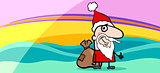 santa greeting card cartoon illustration